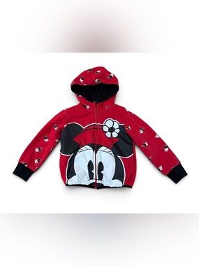 Disney Minnie Mouse Girls Size 4 Red Full Zip Hoodie
